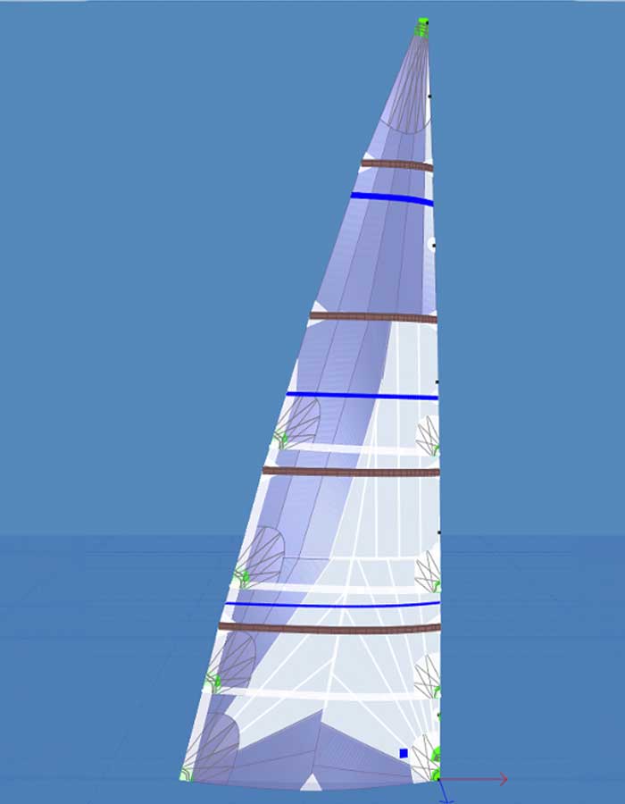 Grand Voile Tri Radiale Full Batten vue 3D