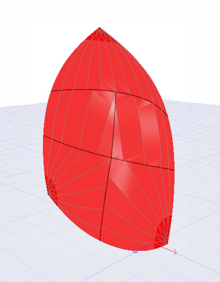 Spi asymétrique vue 3D