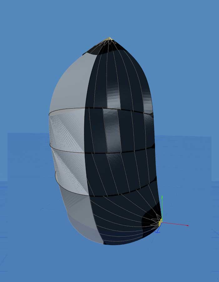 Spi symétrique vue 3D